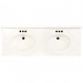 61" Double Bowl Cultured Marble Vanity Top - Solid White, 22" Depth