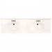 73" Double Bowl Cultured Marble Vanity Top - Solid White, 22" Depth