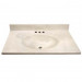 31" Single Bowl Cultured Marble Vanity Top - White Swirl on White, 19" Depth