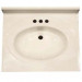 25" Single Bowl Cultured Marble Vanity Top - White Swirl on White, 22" Depth