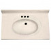 31" Single Bowl Cultured Marble Vanity Top - White Swirl on White, 22" Depth