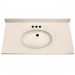 37" Single Bowl Cultured Marble Vanity Top - White Swirl on White, 22" Depth