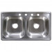 Stainless Steel Top Mount Sink - Double Bowl SS33197