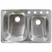 Stainless Steel Top Mount Sink - 60/40 Double Bowl SS332297