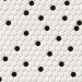 White and Black Penny Round Glossy Tile