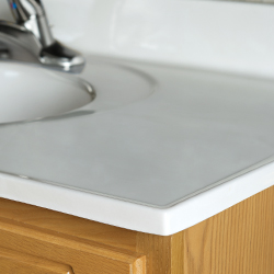 Solid White Cultured Marble Vanity Top Image