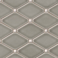 Dove Gray Glossy Crackled Finish Diamond Mosaic Tile