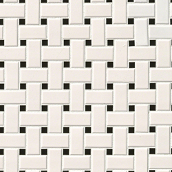 White and Black Basket Weave Mosaic Tile