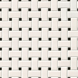 White and Black Basket Weave Mosaic Tile