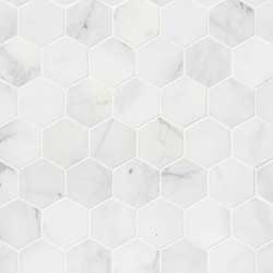 Calacatta Cressa 2 Inch Hexagon Honed Mosaic Tile