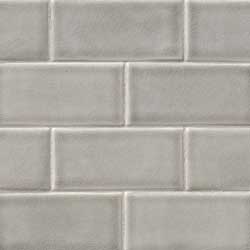 Dove Gray 3x6 Handcrafted Crackled Subway Tile