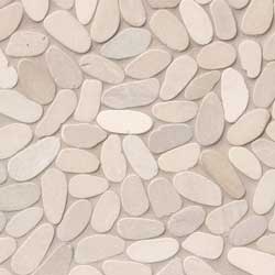 Sliced Pebble Earth Tumbled 12 inch Mesh Mosaic Tile